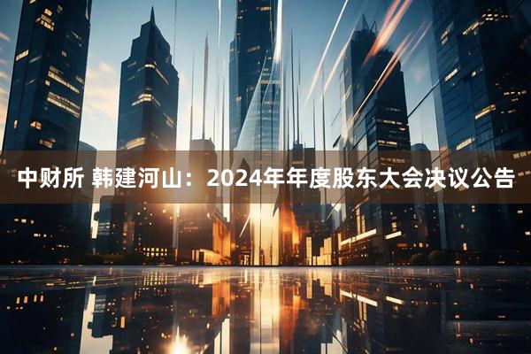 中财所 韩建河山：2024年年度股东大会决议公告