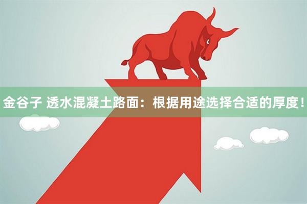 金谷子 透水混凝土路面：根据用途选择合适的厚度！